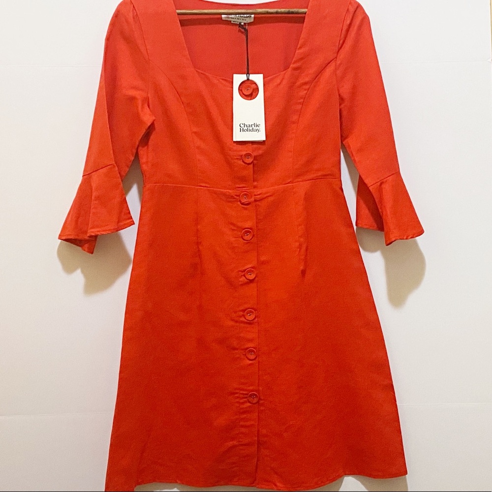 CHARLIE HOLIDAY Midi Button Dress